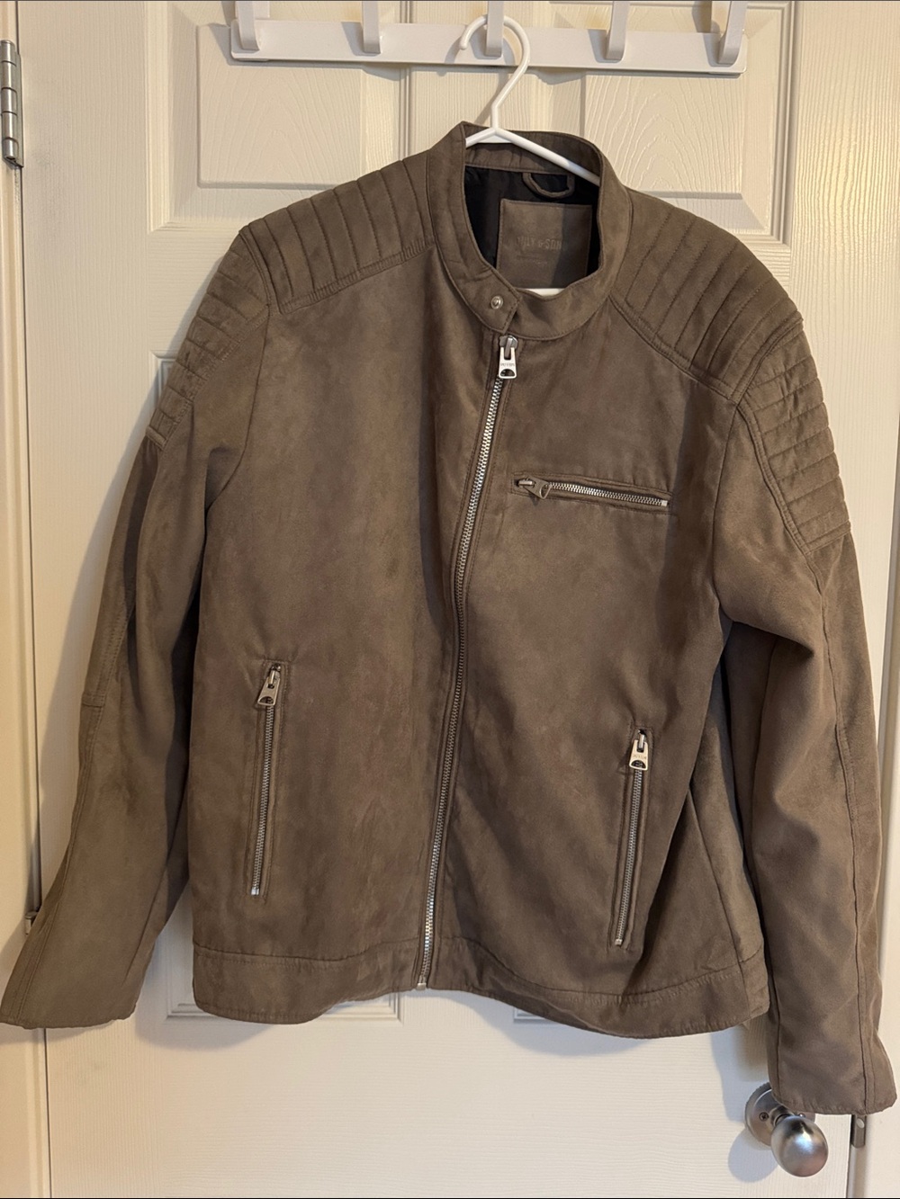 ONLY & SONS Taupe Suede-Effect Bomber Jacket